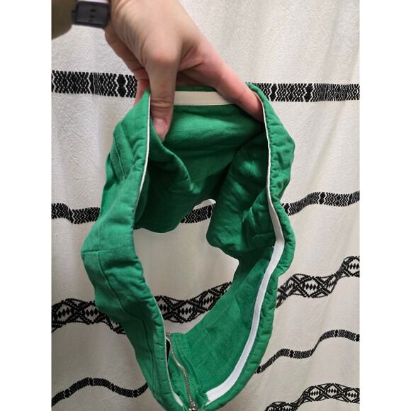 Princess Polly kelly green bandeau exposed zipper pleated crop top US 4 - Picture 9 of 9